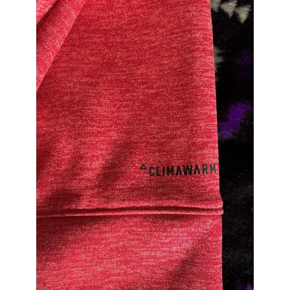 Adidas Red/Silver Hoodie Sweatshirt Size S (8-10)Long Sleeve Logo Graphic Pocket - Image 9