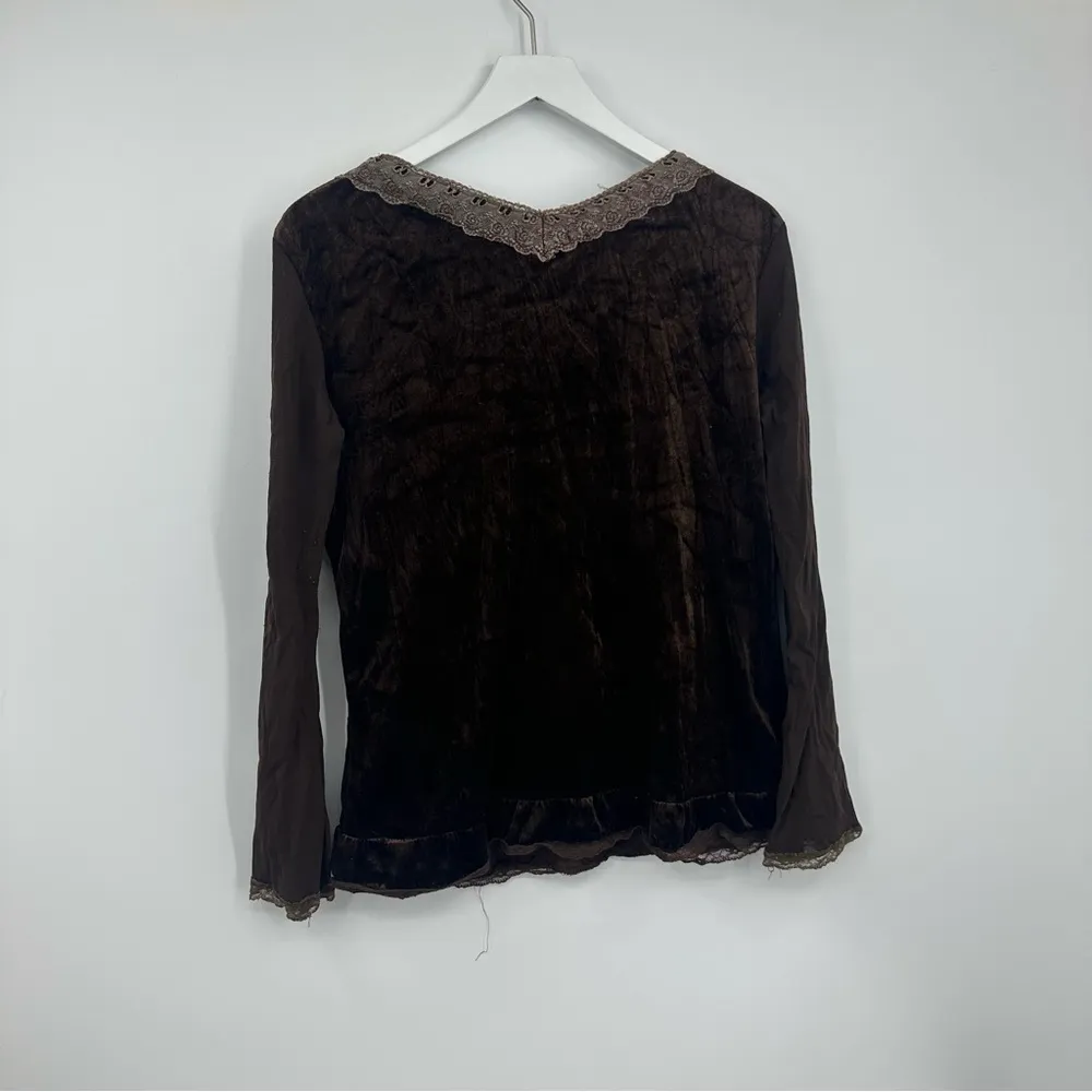 Vintage Y2K Boho Long Sleeve Shirt Size Medium Whimsical Fairycore Early 2000s - Image 5