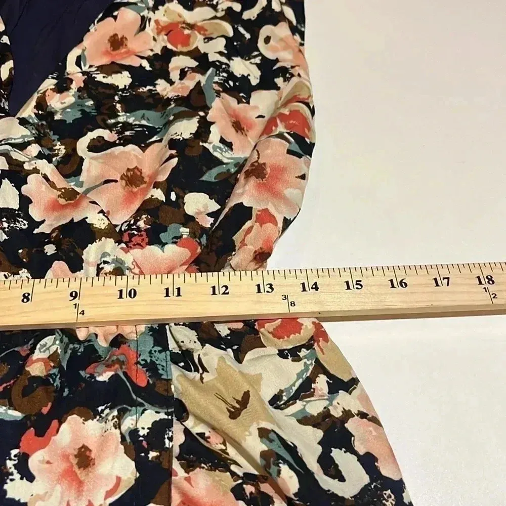 Ark & co navy floral elastic waist mini dress small - Image 10