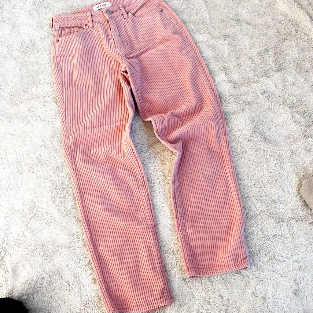 Pacsun Mom Jeans Pink Corduroy in Size 23 Hibiscus Pink - Image 5