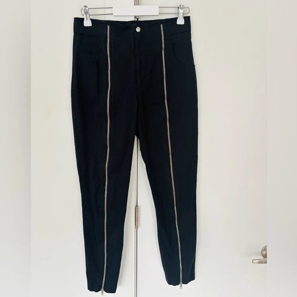 A.L.C. Zander Black zipper cotton slim leg pant size 4 - Image 6