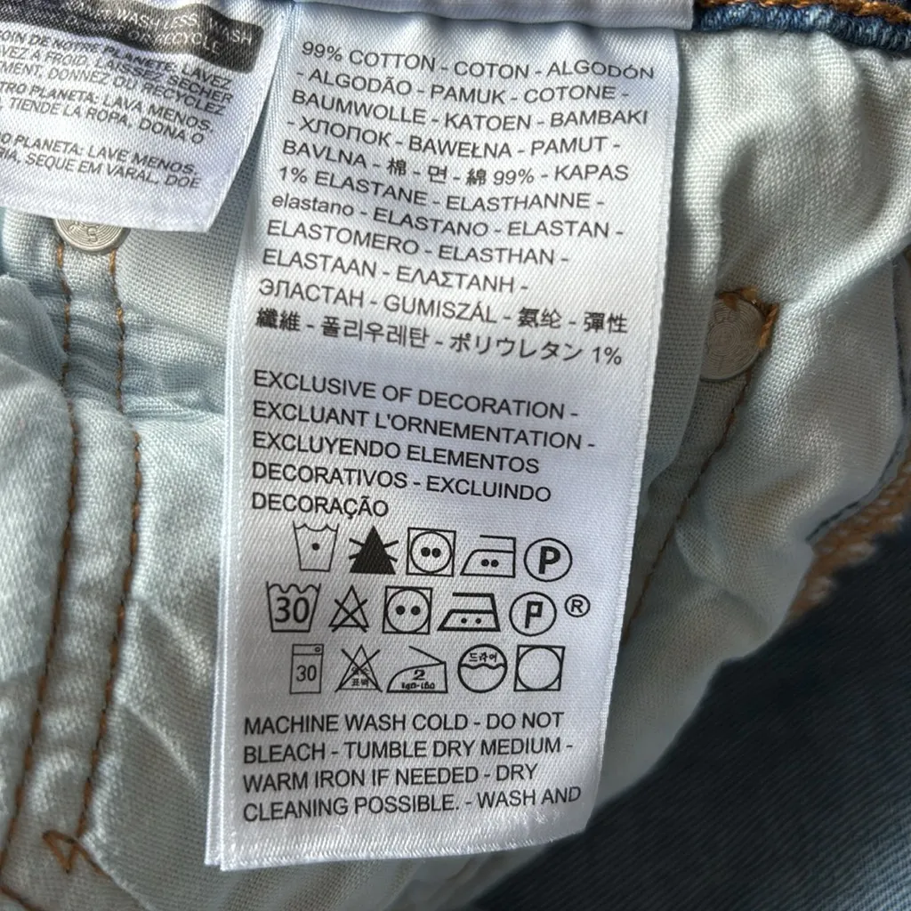 Levi's Blue Straight Jeans Timeless Style 501 Skinny Button Fly High Rise Sz 27 - Image 11