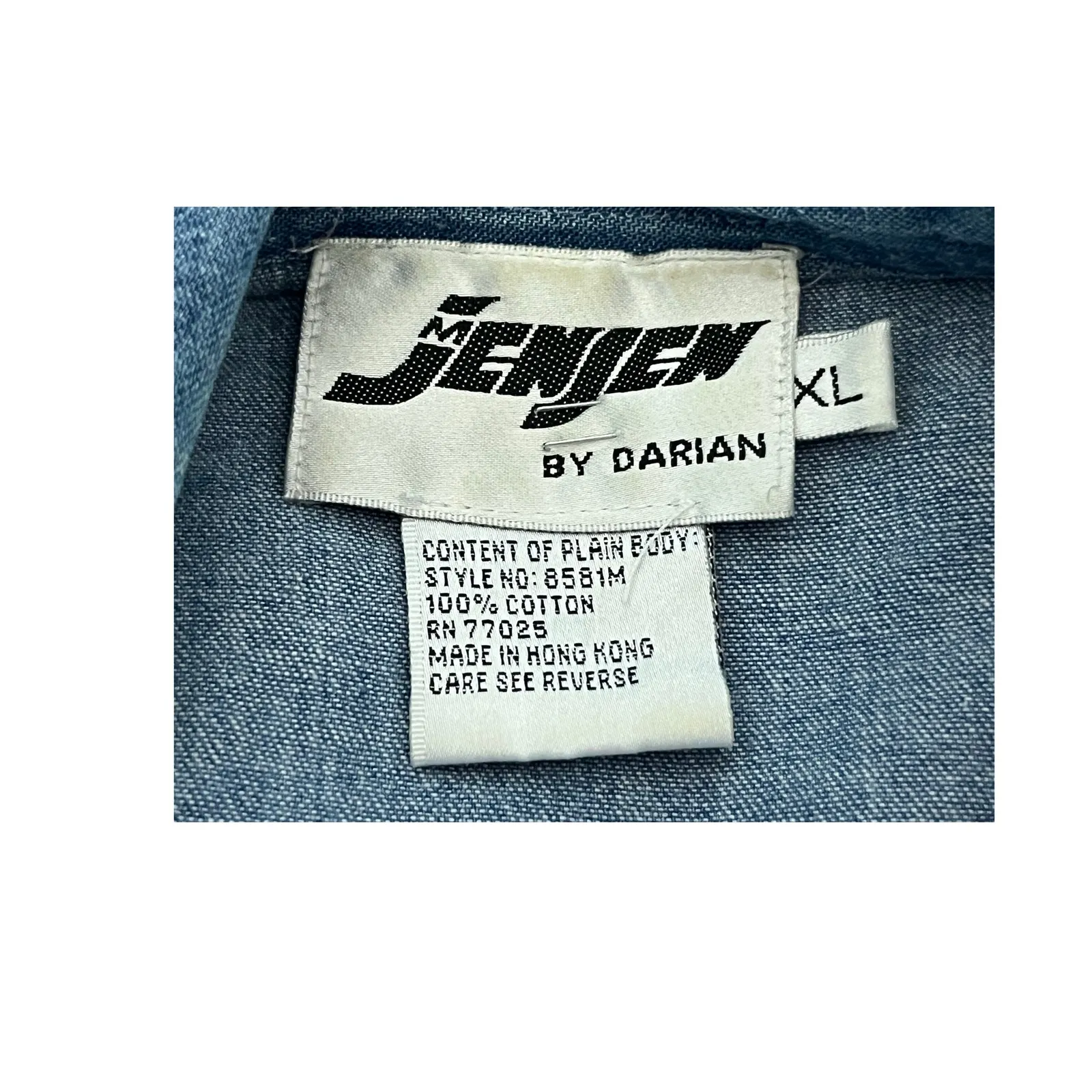 VTG Jenjen by Darian Denim Star Beaded Blouse XL Western Rodeo 80s Cowgirl Blue - Image 7