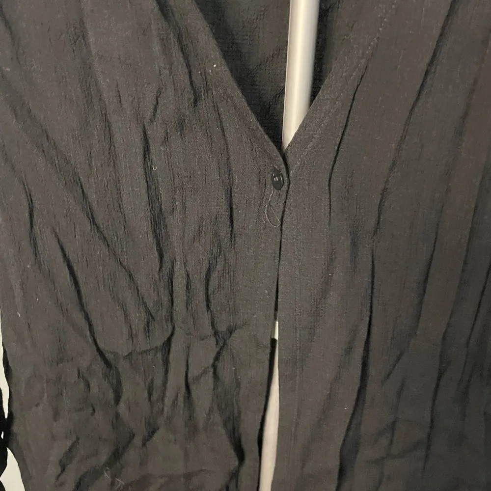 Eileen Fisher Black Cardigan Medium - linen blend‎ - Image 3