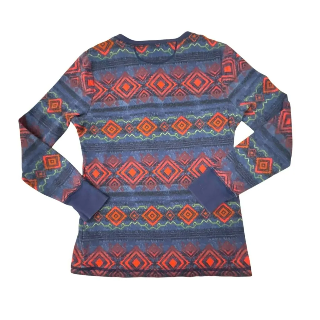 LRL Lauren Jeans Co. Multicolor Geometric Shirt Medium Long-Sleeve Southwestern - Image 4