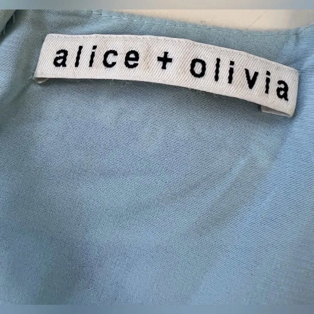 Alice + Olivia $440 Mariska Blue Purple Floral Romper Mini Dress Bohemian Fairy - Image 5