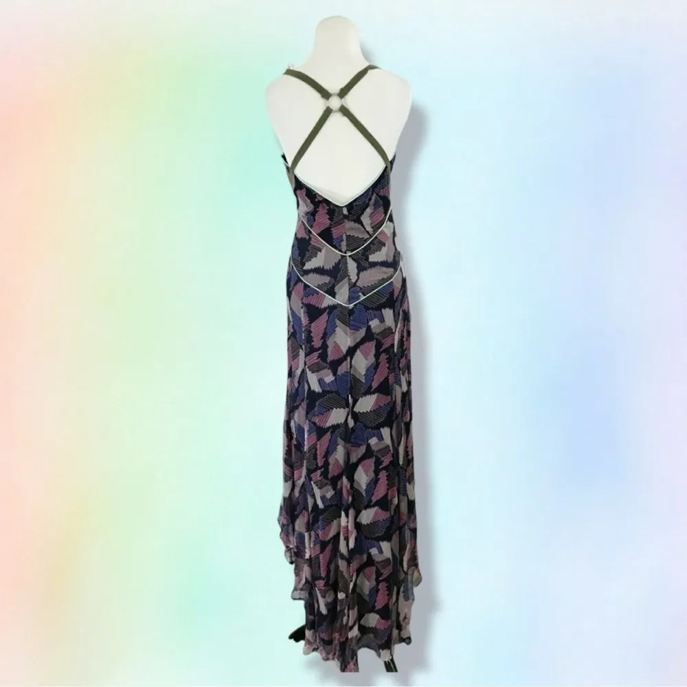 , high low dress, 100% Silk, Sz. XS - Image 4