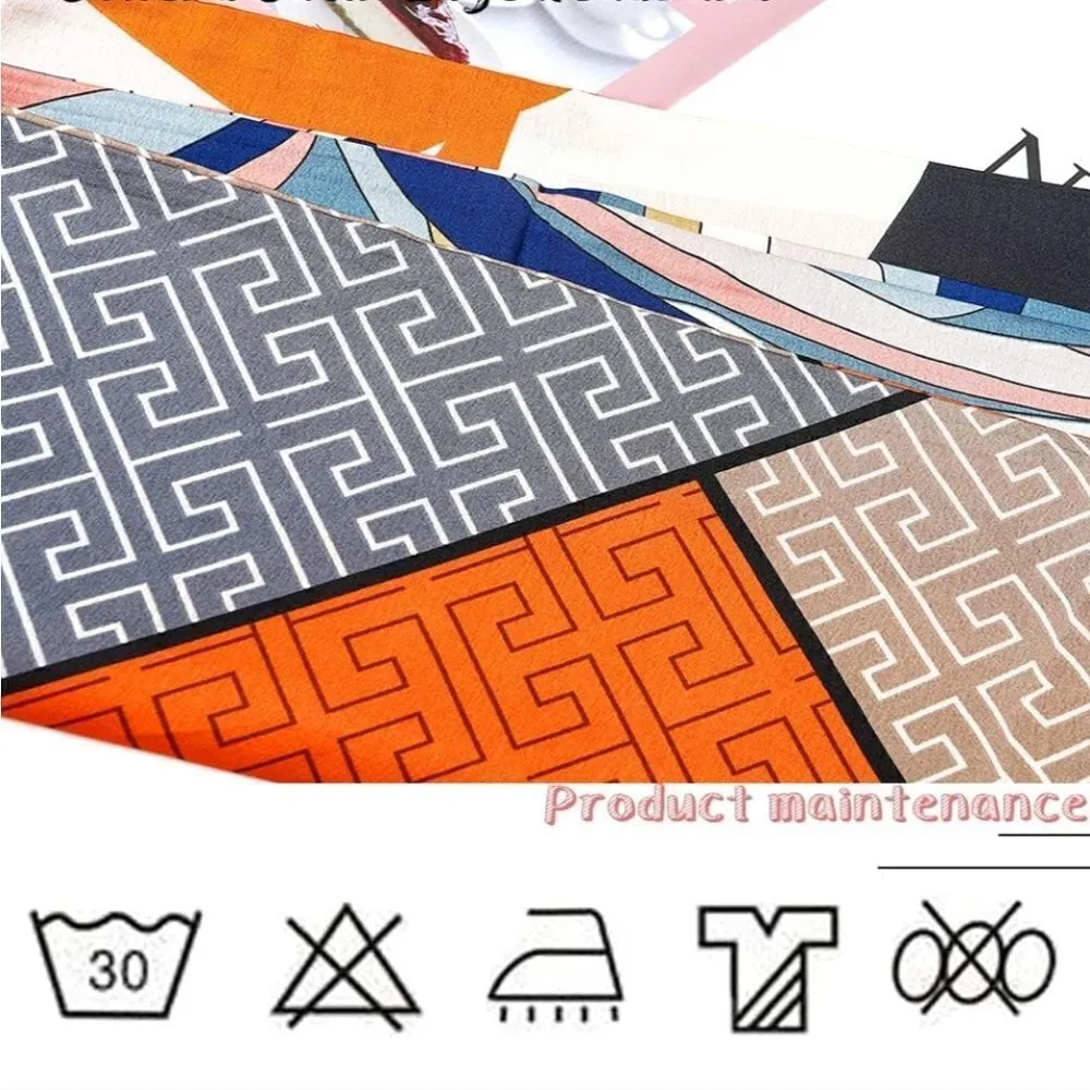 Narrow Silky Scarf Streamer Hair Ornament Tied Small Scarf Orange - Image 3