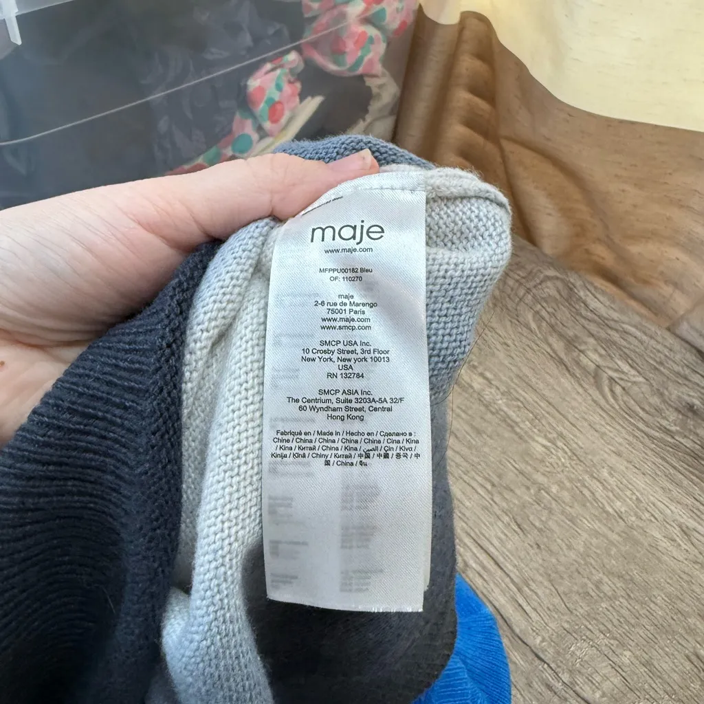 Maje Sweater In Color Gradient Azure Blue size 1 - small - Image 8