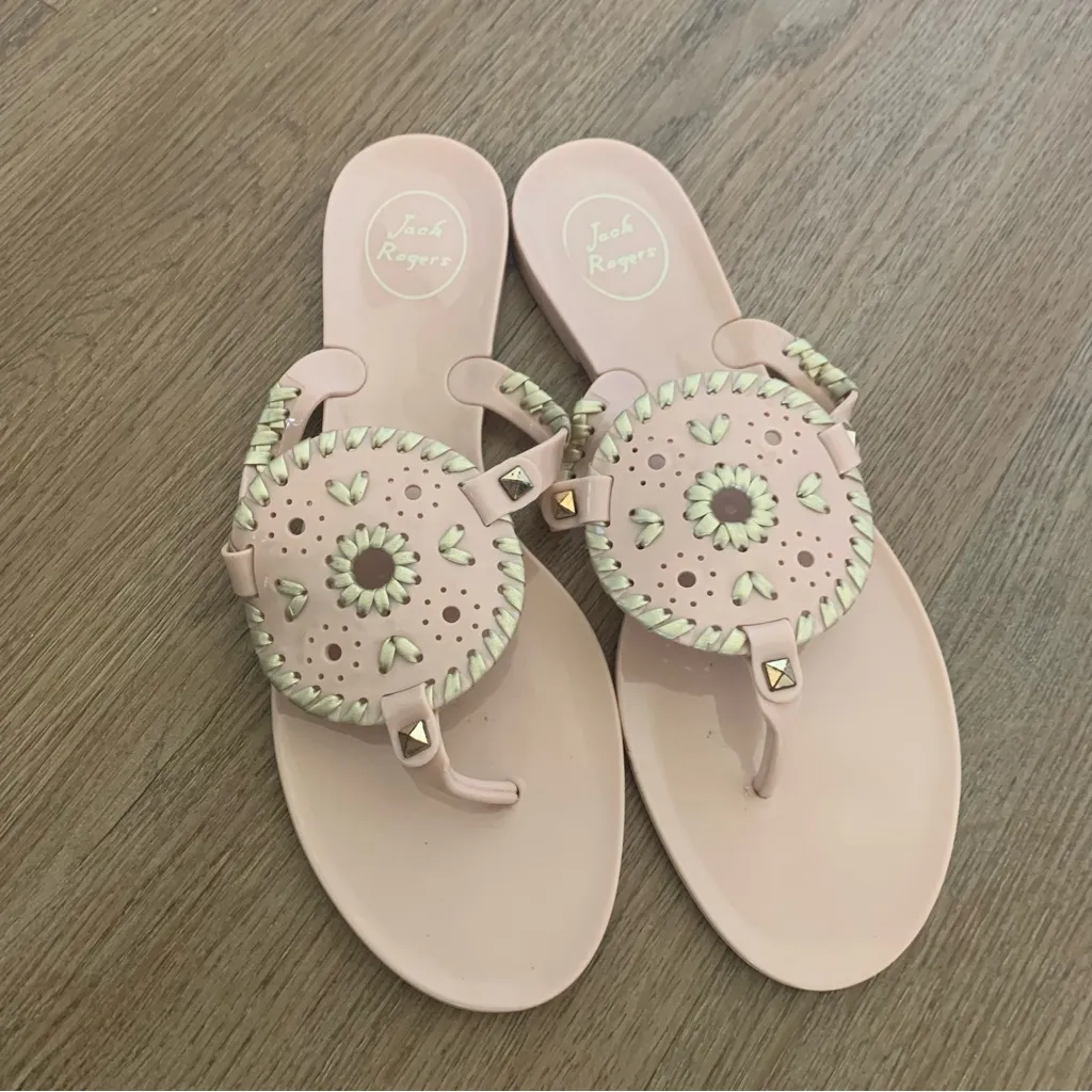 Jack Rogers Light Pink Jelly Sandals Size 10 - Image 2