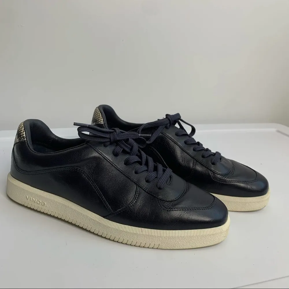 Vince navy leather‎ sneakers size 9 - Image 2