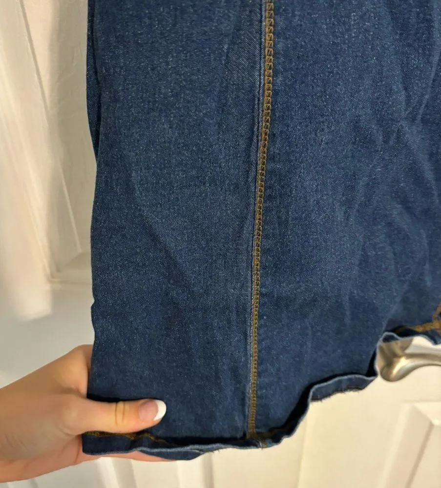Vintage Dark Wash Denim Mini Dress - Image 5