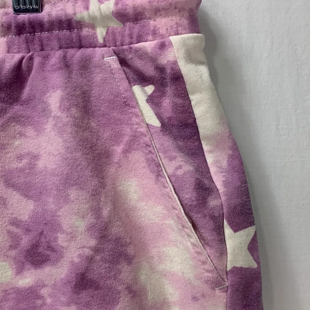 Wildfox Tie Dye Stars Purple Long Sleeve Top and Shorts Set Size XXL - Image 7