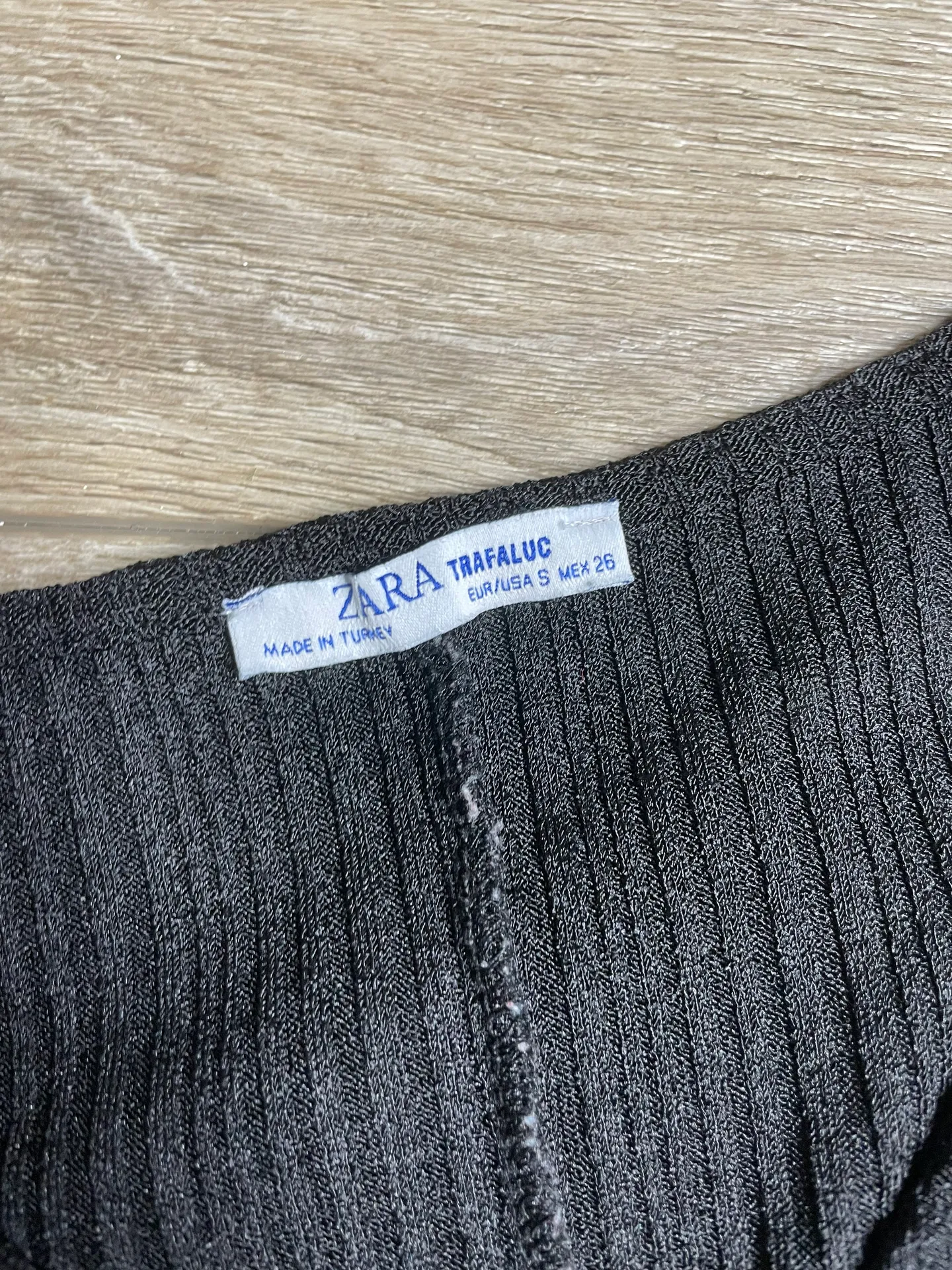 Knit Textured Black Blouse - Image 2