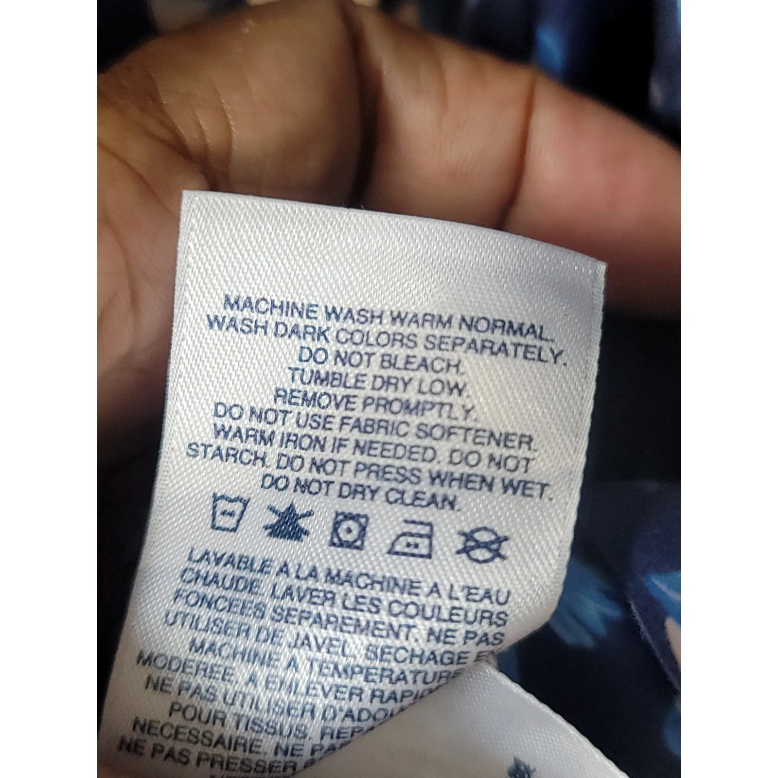 Lands End Shirt Women's Size 8 Blue Bird Print Long Sleeve Supima Cotton No Iron - Image 8