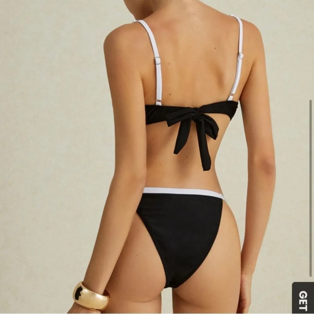 NWT Jimmi Swim Tuxedo Bikini Set Swim Suit Size L Black White Demi Padded Cheeky - Image 11