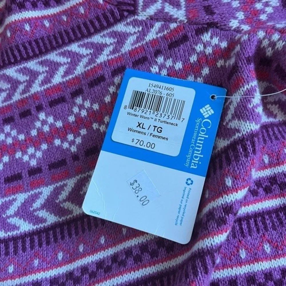 Columbia Pink Fair Isle Turtleneck Sweater - Image 6