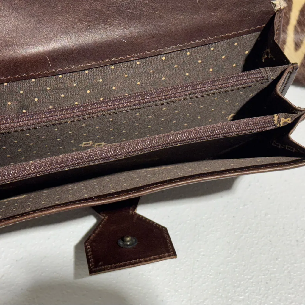 Lot Of 4 Real Handmade Animal Print Fur Leather Loop Closure Wallet/Hand Clutch - Image 5