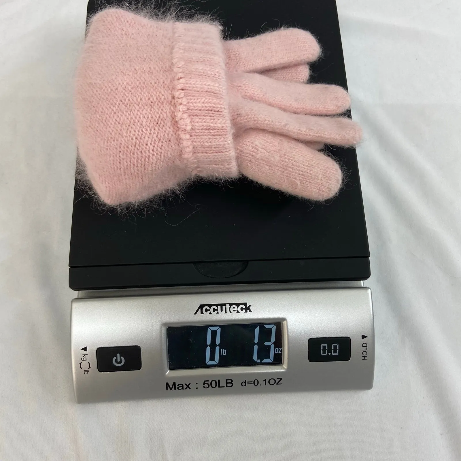 Women's light pink soft fuzzy warm winter‎ gloves cold gear ribbed cuff one size - Image 5
