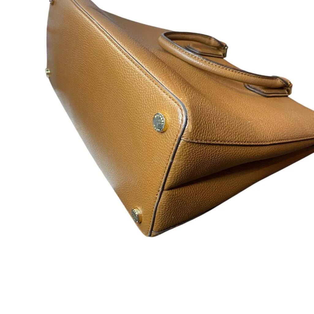 Michael Kors  Adele Large Brown Leather Satchel Bag Purse - Image 7