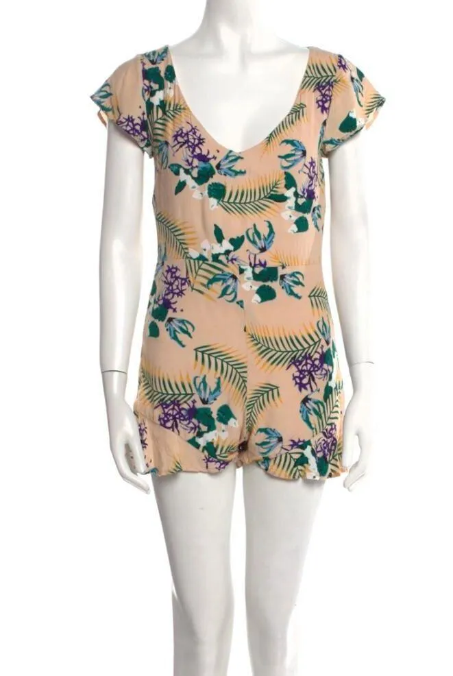 For Love & Lemons Pina Colada Romper - Tropical Print - Small - Image 7