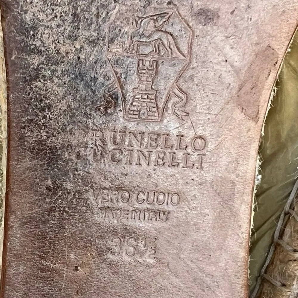 BRUNELLO CUCINELLI Green Patent Leather Espadrilles 36.5 - Image 12