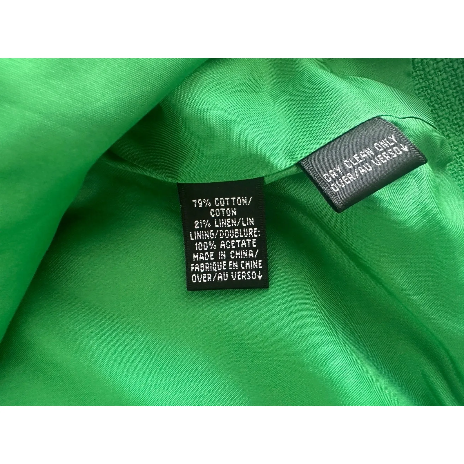 Dana Buchman Green Linen Blend Blazer, Sz: 6 (b43) - Image 3