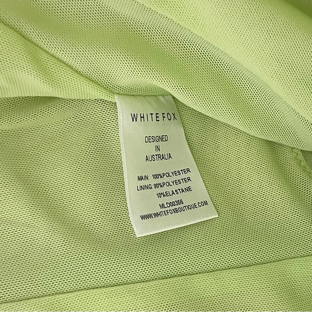 White Fox Boutique Neon Green Sequin Bustier - Image 6