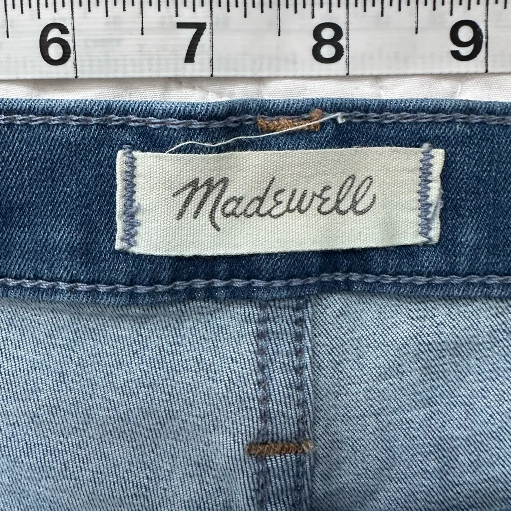 Madewell 10" High Rise Skinny Jeans Distressed Size 28 Stretch Raw Hem - Image 4