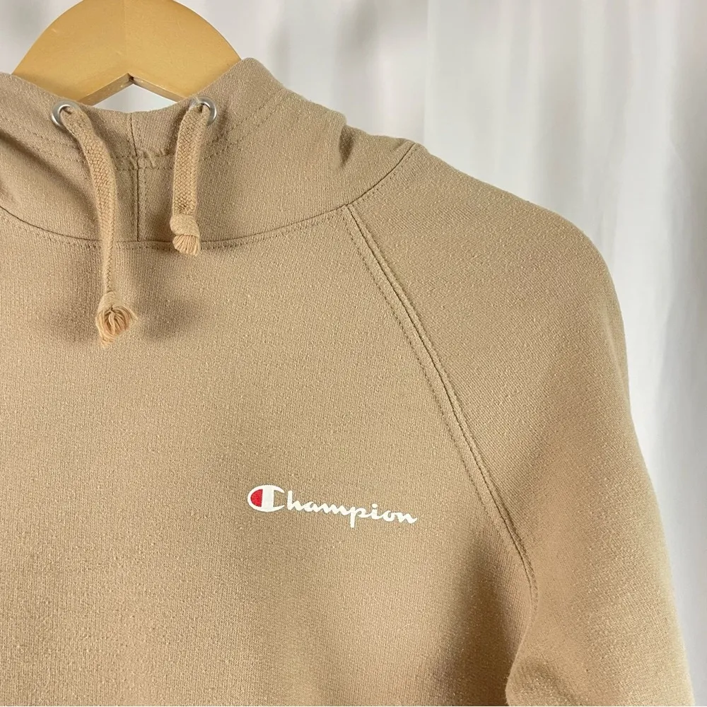 Vintage Champion XS Neutral Beige Hoodie Hooded Pullover Sweatshirt Oat Street - Image 7