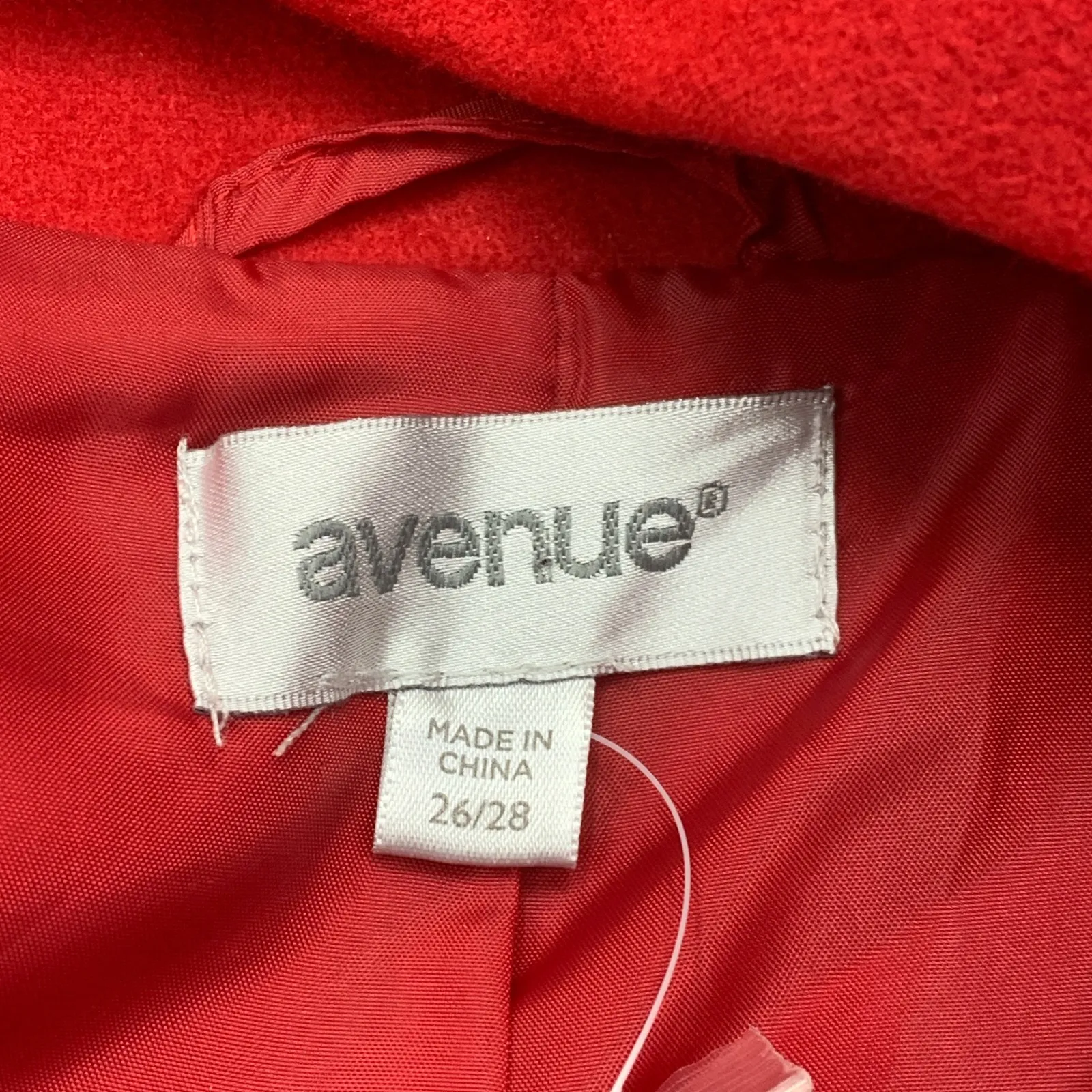Avenue Red Wool Blend‎ Hooded Coat Button Front Pockets Plus [Size 26/28] NWT - Image 5