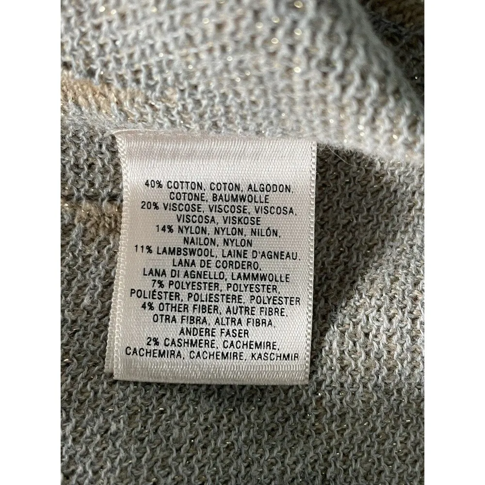 ANGEL OF THE NORTH Anthropologie Icebloom Fringe Open Cardigan Tan Gray Size L - Image 8