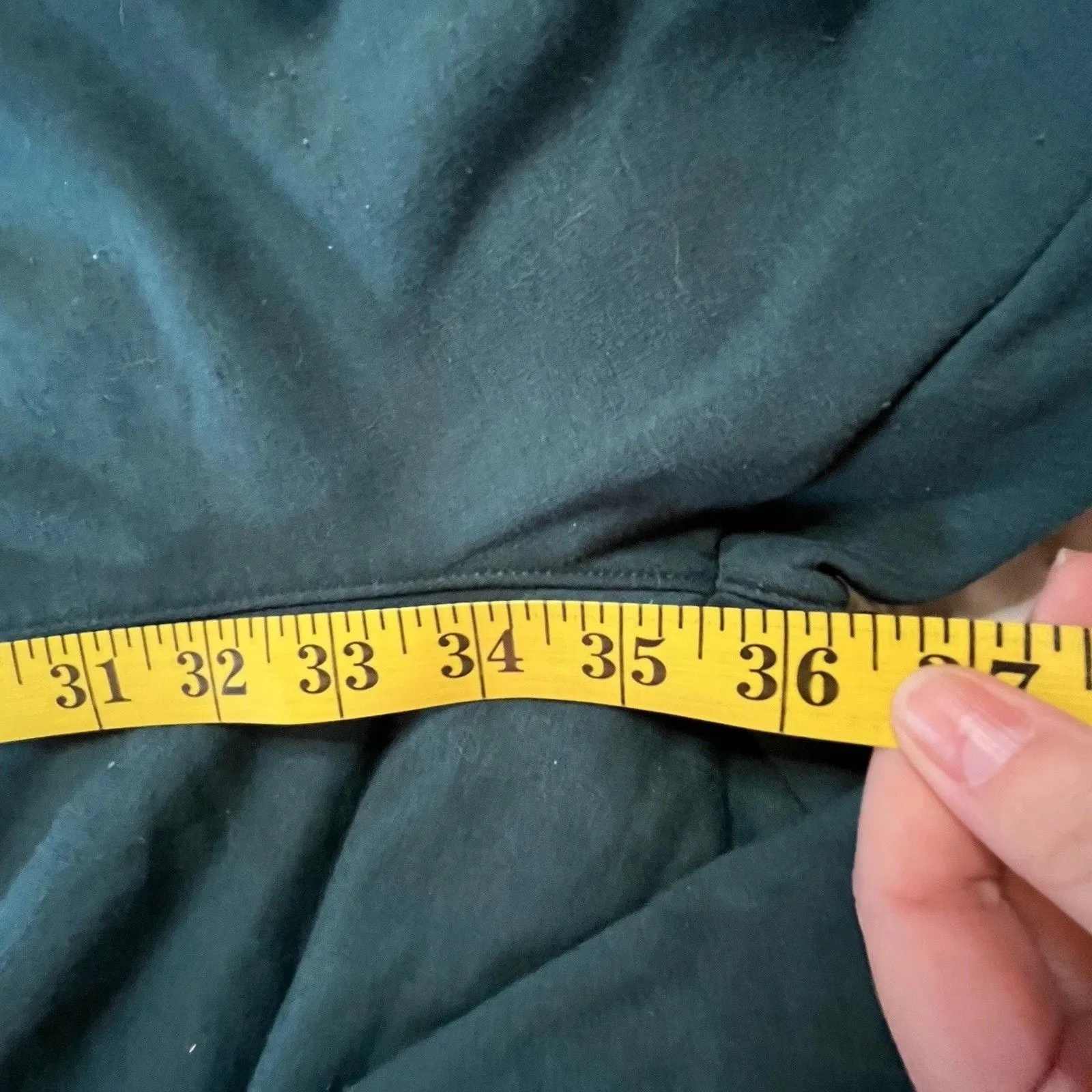 Savage X Fenty XL Dark Green Full Zip One Piece Sweat Suit Hooded Jumpsuit Cozy - Image 3