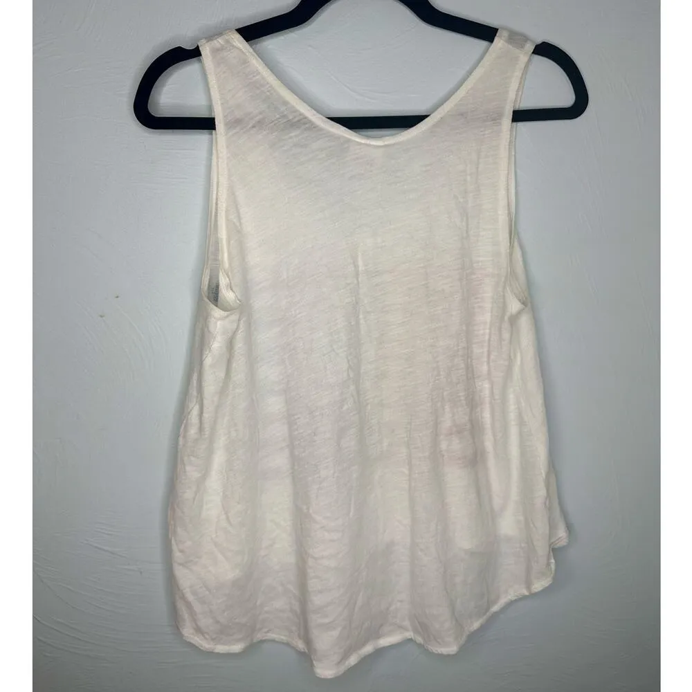 PINK Love Sequin Flag Tank Top Women's Size Small Flowy Patriotic July 4th USA White - Image 3