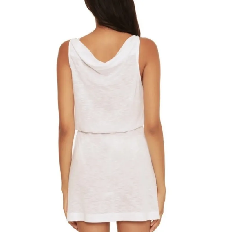 Becca by Rebecca Virtue White Reversible Swim Cover Mini Dress Sz S NWT - Image 11