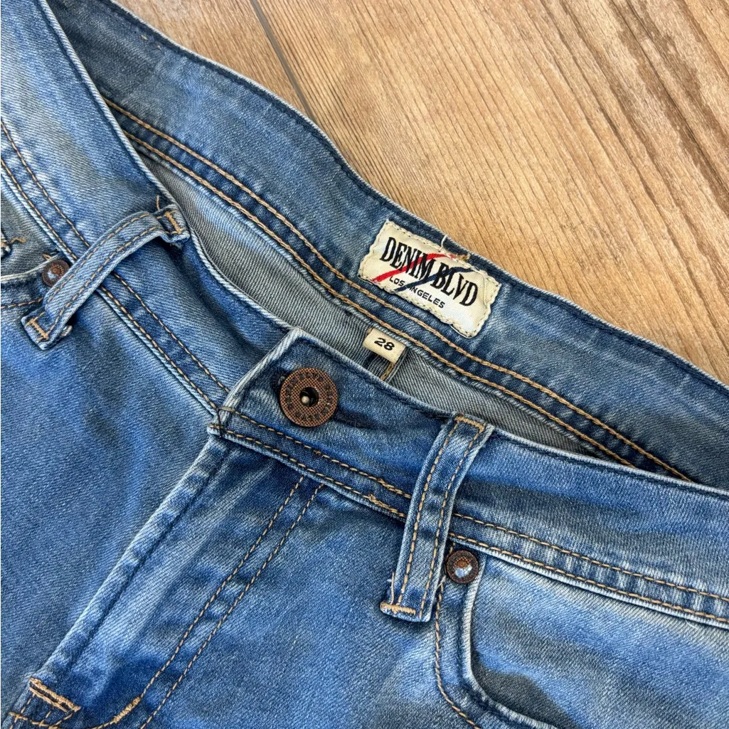 Women's Denim Blvd Los Angeles Brand Denim Jean Shorts Size 28 Blue - Image 2