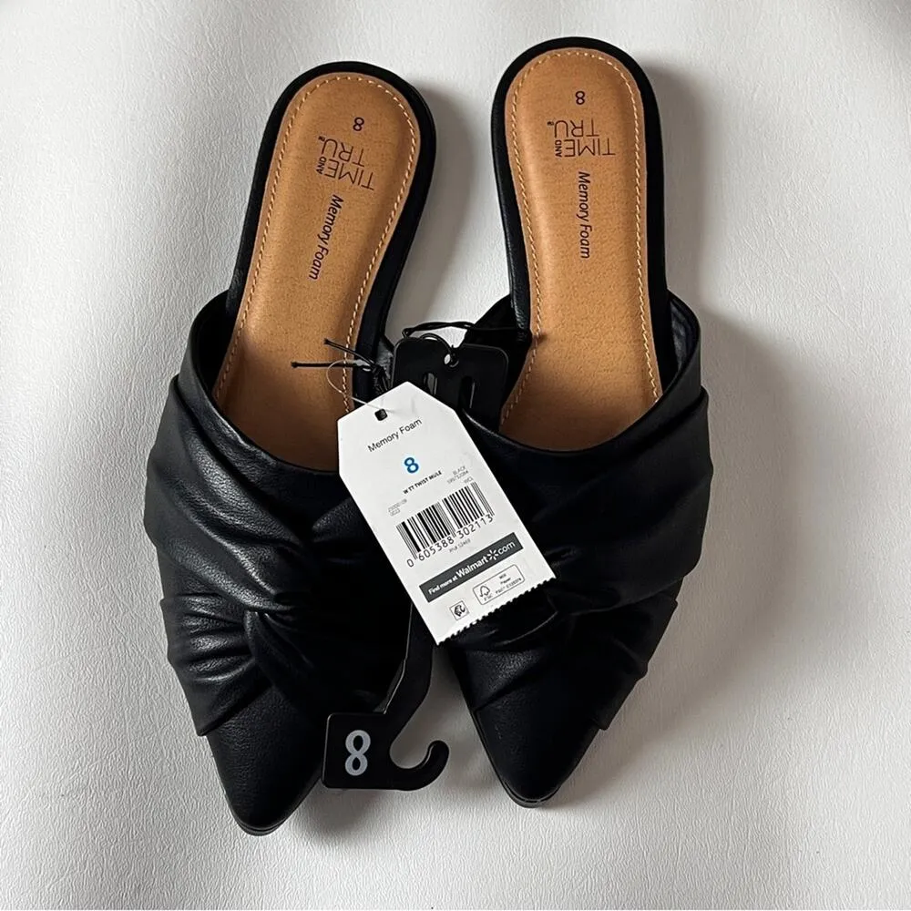 Time and Tru Women’s Black Twisted Knot Low Heel Mule Sz 8 - Image 2