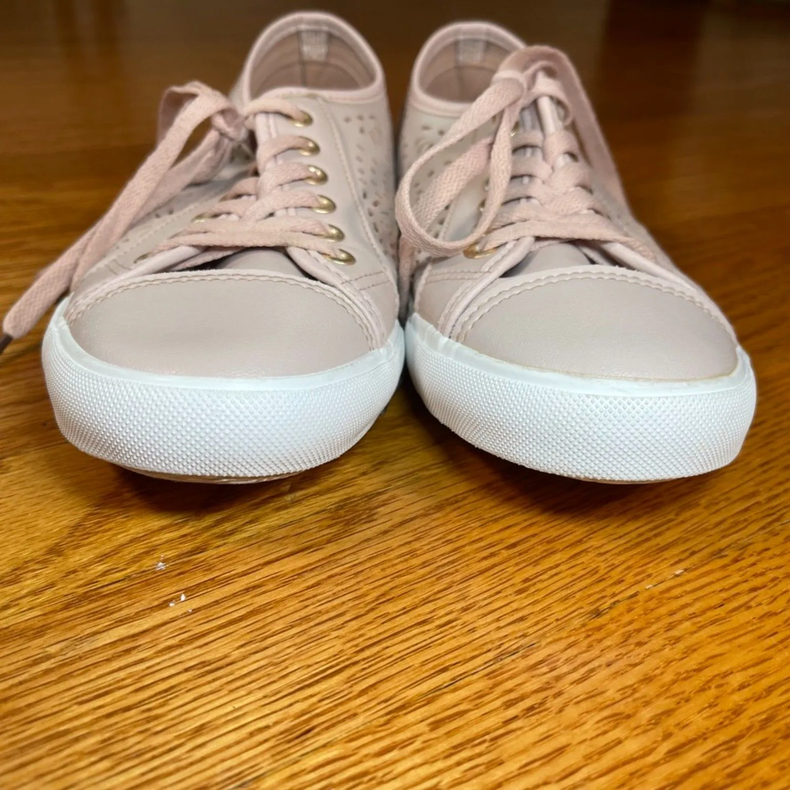 Restricted | Blush Pink Eyelet Sneakers | Size 9 - Image 3