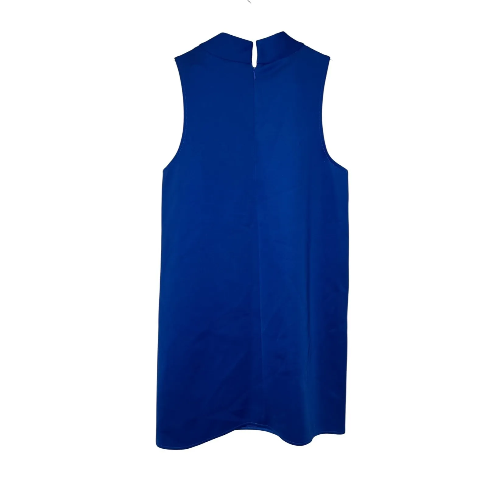 Umgee Women's Dress Sleeveless Shawl Collar Mini Shift Minimalist Blue Small NWT - Image 8