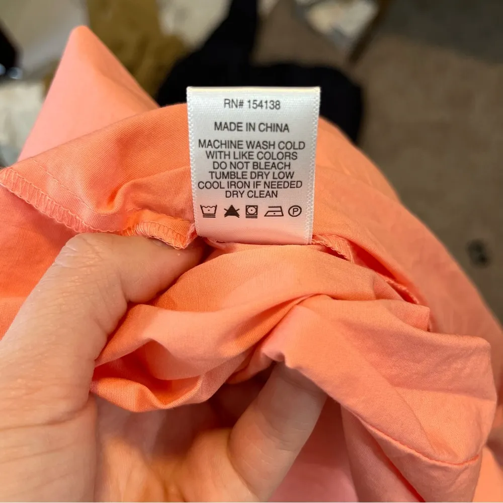 STAUD Elroy Strapless Midi Dress Grapefruit Coral Button Front Small Pink - Image 11