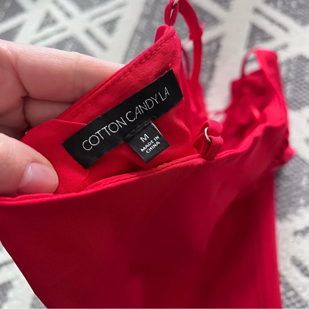 Cotton candy LA red corset going‎ out top Size M - Image 3