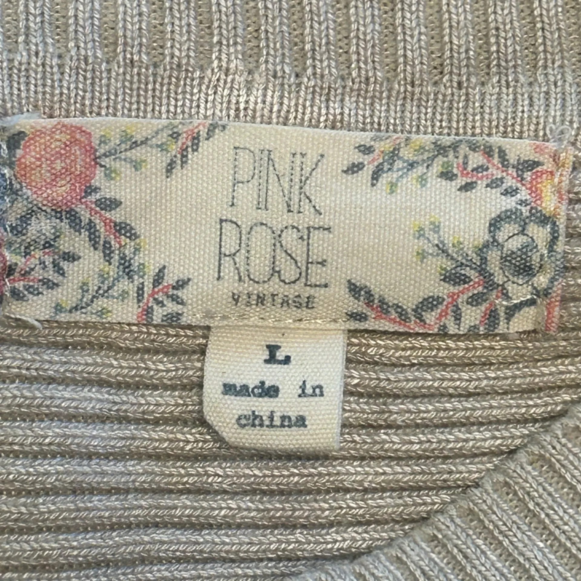 Simple beige oatmeal color dolman sleeve ribbed knit pullover minimalist cozy L - Image 6