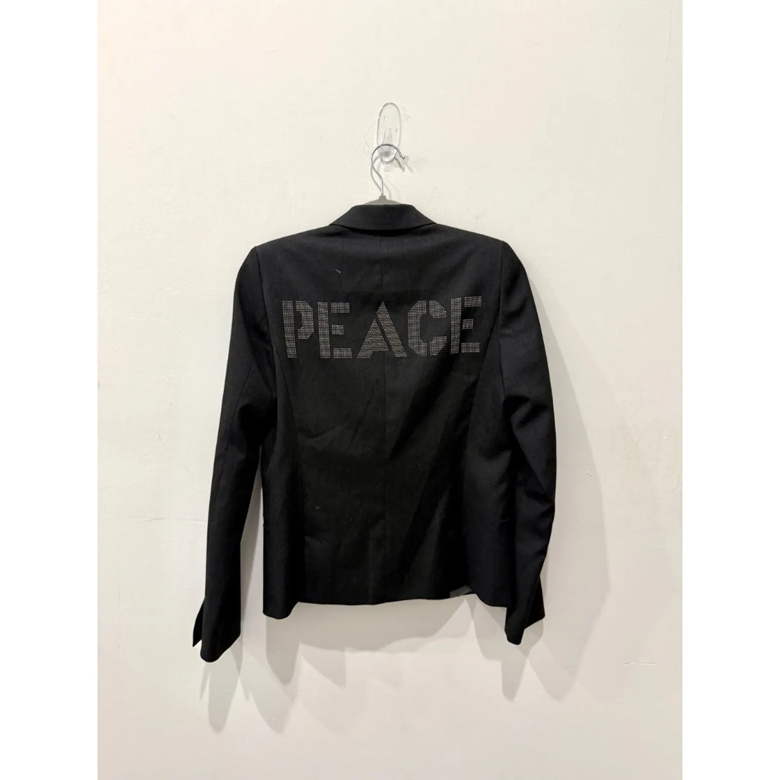 Zadig & Voltaire Volta ML Bis Rhinestone Peace Blazer Grey Women's Size Small - Image 3