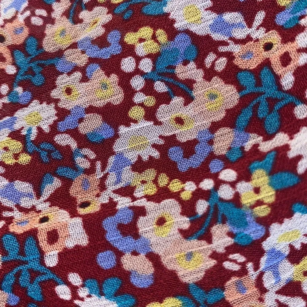 ✨ TRIXXI Womens Maroon Stretch Fitted Puff Sleeve Mini Tiered Dress ✨ Pink Size M - Image 6