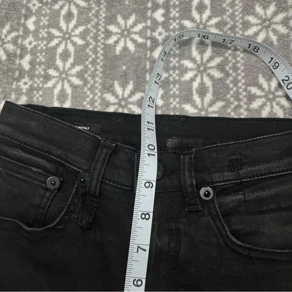 New R13 High Rise Skinny‎ In Vintage Rebel Black Size 25 - Image 15