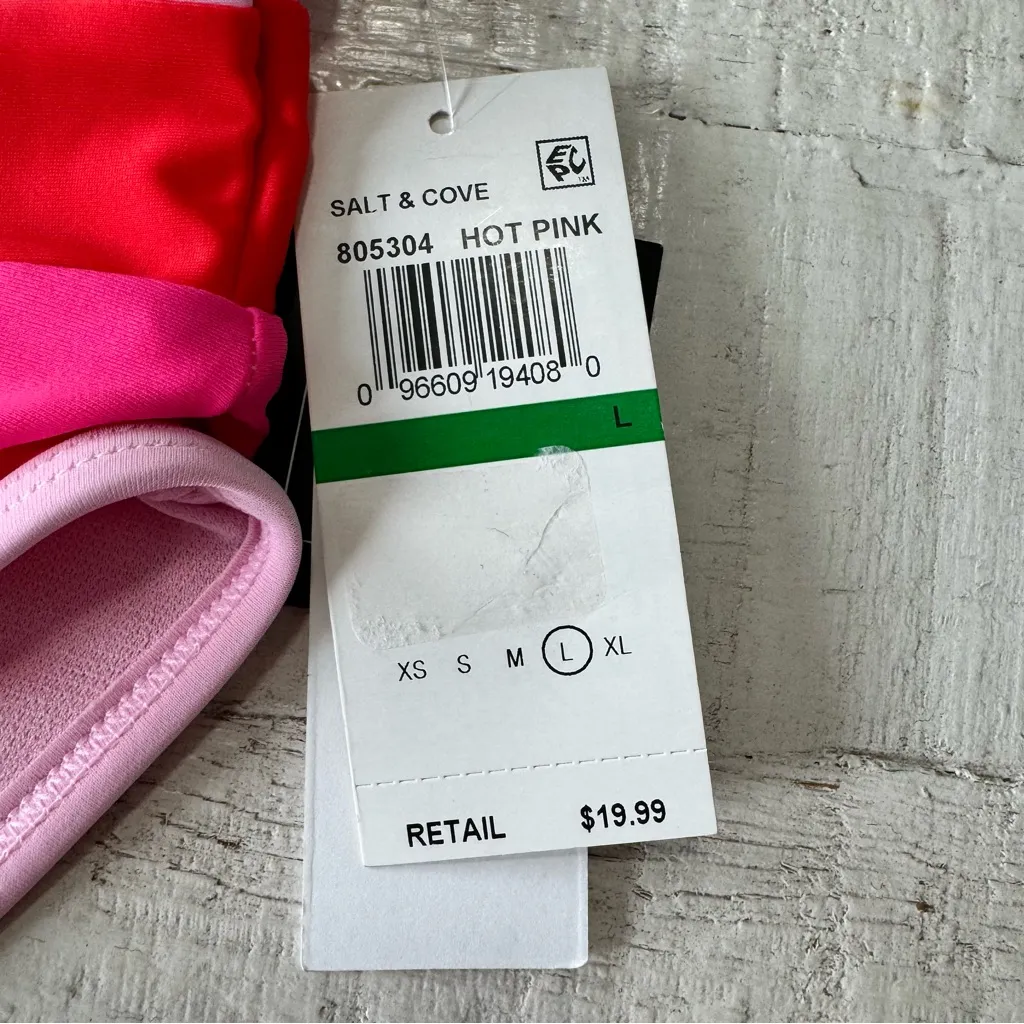 Salt + Cove Colorblocked‎ High Waist Bikini Bottoms NWT size Large Hot Pink - Image 7