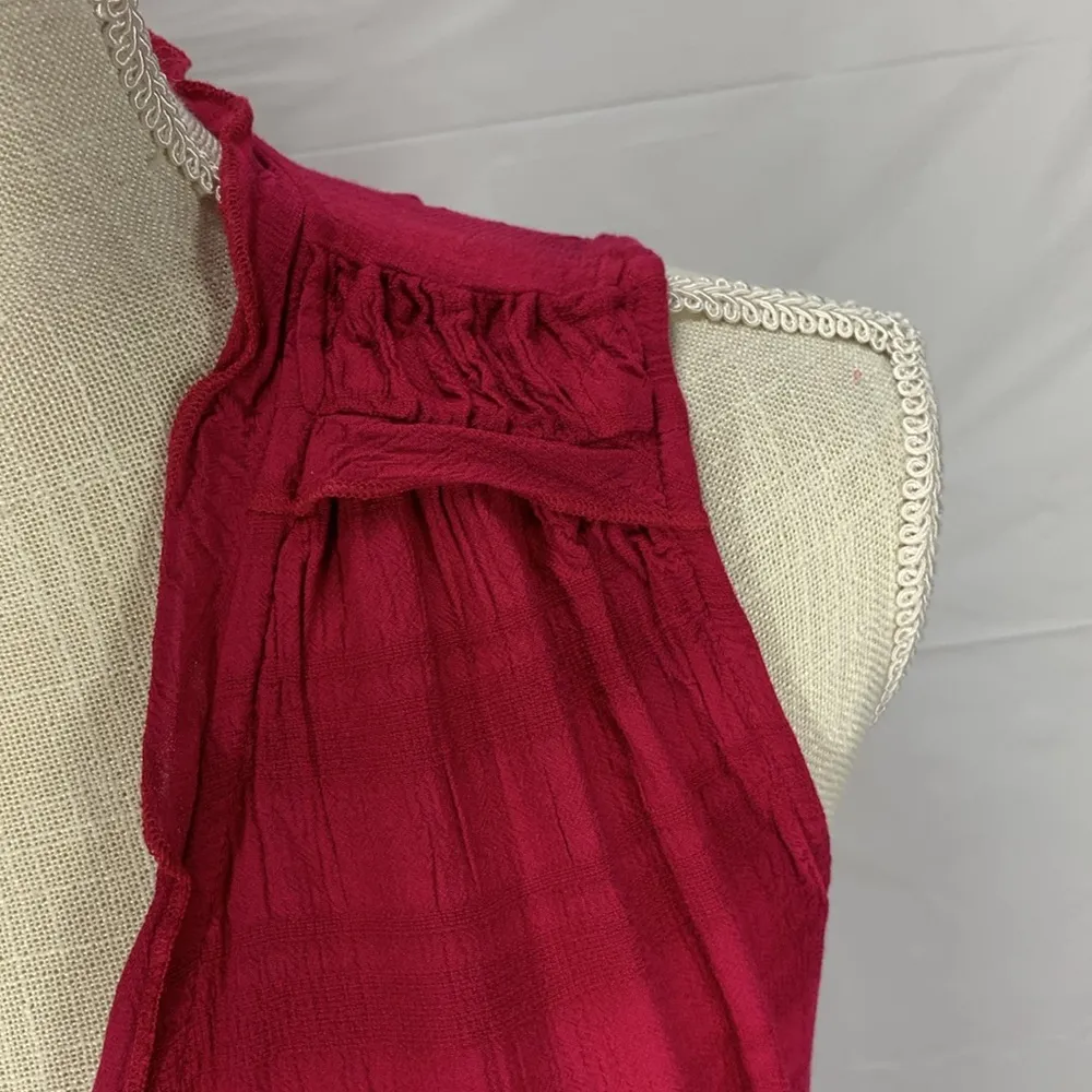 Romantic Ruffle Cherry Jubilee Sleeveless Blouse Top Size M - Image 4