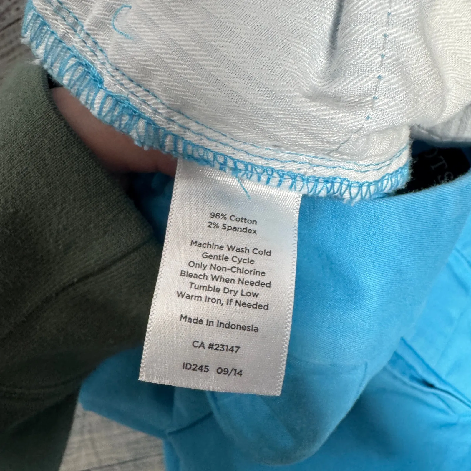 Talbots The Perfect Crop Pants Aqua Blue Stretch Cotton Comfort Classic Fit 16W - Image 5