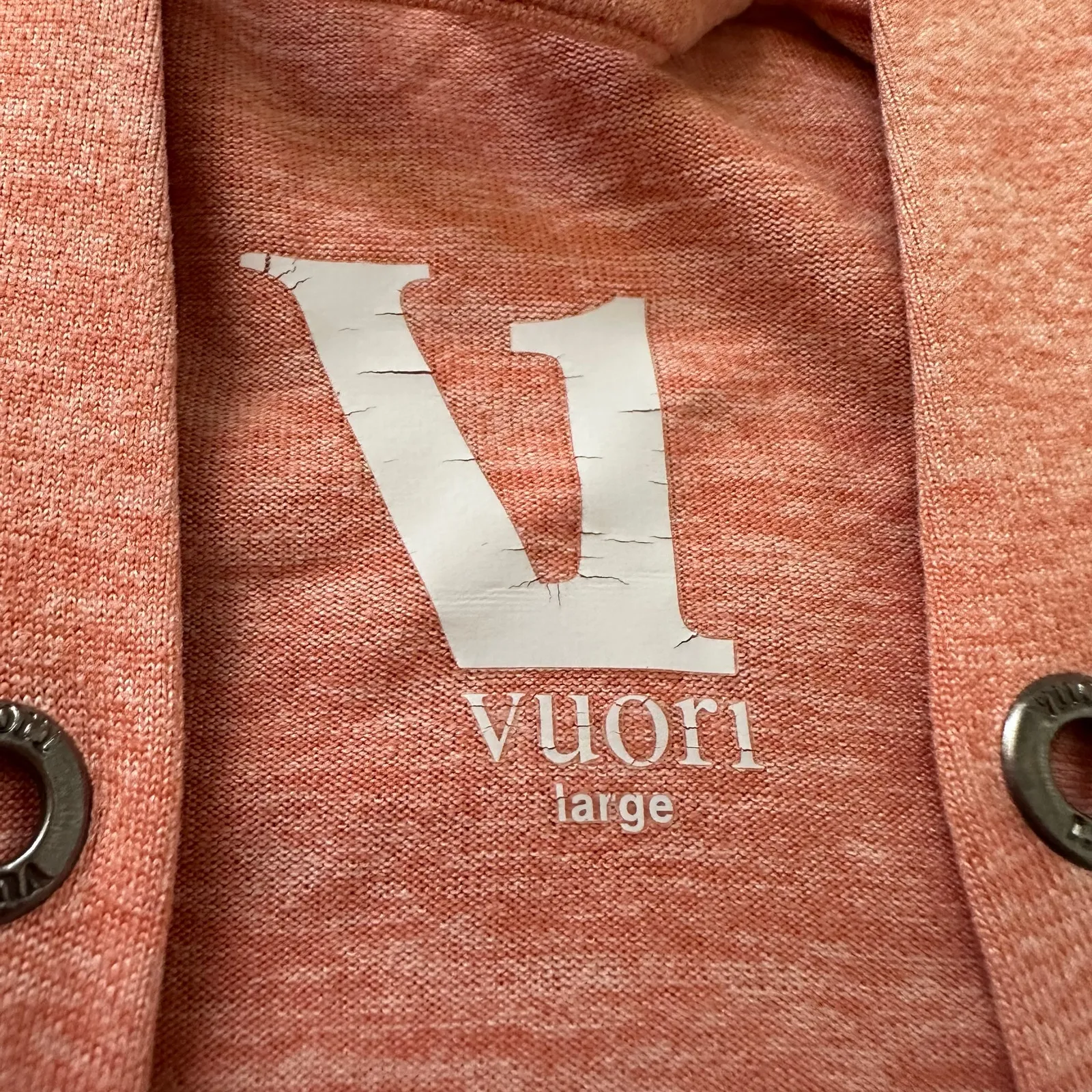 Vuori light orange zip-up hoodie jacket size L - Image 5