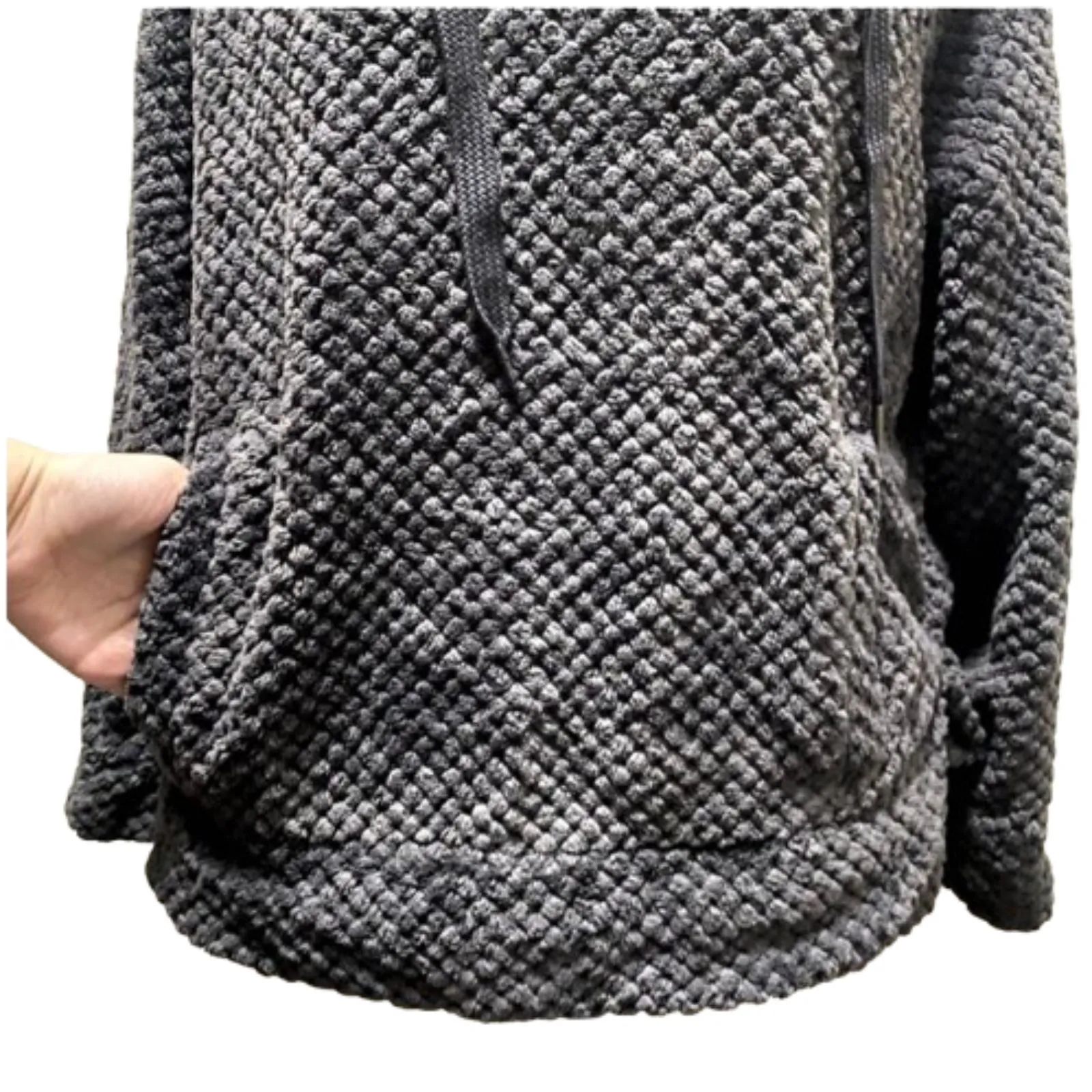 Member's Mark‎ Plush Pullover Cowl Neck Sweatshirt Charcoal Gray Size Small - Image 3